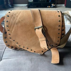 Large Patricia Nash Leather Studded Crossbody Bag